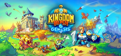 Visuel officiel de Kingdom Rush 6 Genesis montrant les héros du tower defense fantasy d’Ironhide