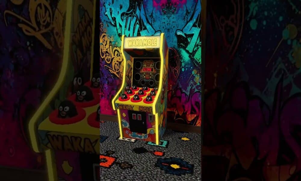 Une salle d’arcade rétro aménagée dans Retro Arcade Shop Simulator